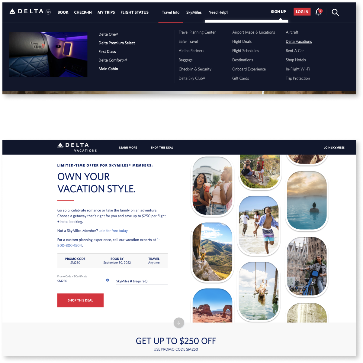 examples of where to find delta vacations